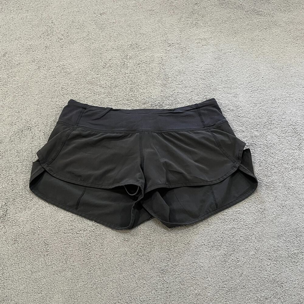 Lululemon Speed Up Black Low Rise Lined Athletic Running Shorts Women's Size 4
